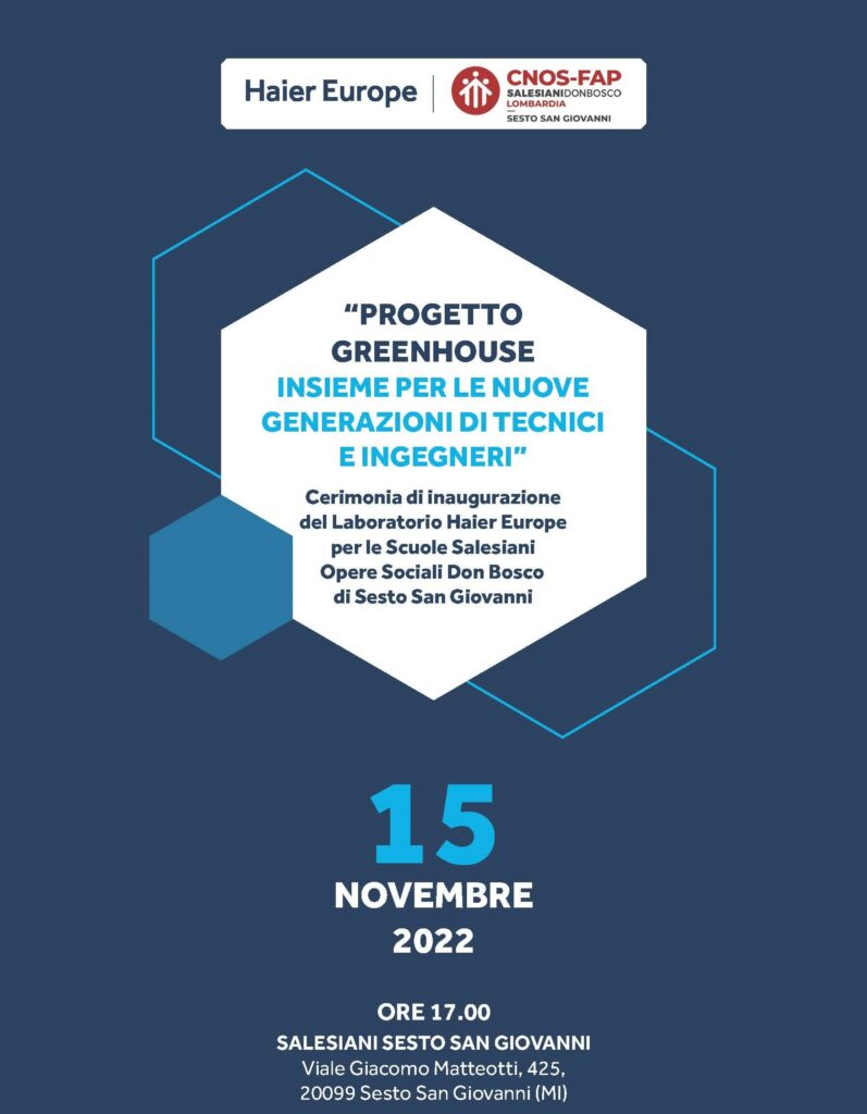 Accordo CNOS-FAP Salesiani Regione Lombardia - Haier Europe